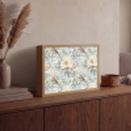 Botanisch - Zangvogel - Blauw Light Box met batterij (Wandlamp) middel 907 -sfeer2