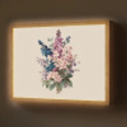 Boeket - Beige - Harmonieus - Subtiel Light Box met batterij (Wandlamp) middel -z3d_website