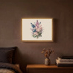 Boeket - Beige - Harmonieus - Subtiel Light Box met batterij (Wandlamp) middel -sfeer4