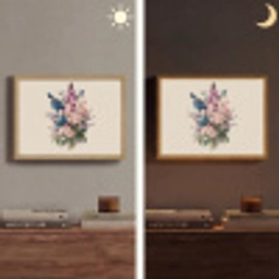 Boeket - Beige - Harmonieus - Subtiel Light Box met batterij (Wandlamp) middel -sfeer3