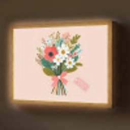 Boeket - Strikje - Kaartje - Quote Light Box met batterij (Wandlamp) middel -z3d_website
