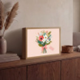 Boeket - Strikje - Kaartje - Quote Light Box met batterij (Wandlamp) middel -sfeer2