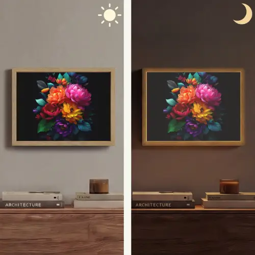 Boeket - Bloemen - Kleur Light Box met batterij (Wandlamp) middel -sfeer3