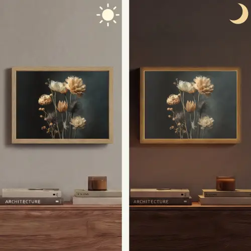 Boeket - Bloemen - Licht - Zwart Light Box met batterij (Wandlamp) middel -sfeer3