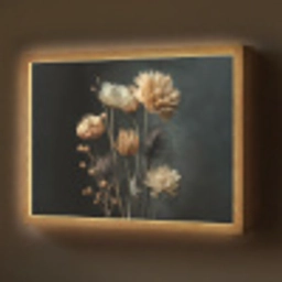 Boeket - Bloemen - Licht - Zwart Light Box met batterij (Wandlamp) middel -z3d_website