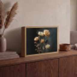 Boeket - Bloemen - Licht - Zwart Light Box met batterij (Wandlamp) middel -sfeer2