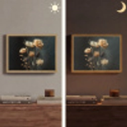 Boeket - Bloemen - Licht - Zwart Light Box met batterij (Wandlamp) middel -sfeer3