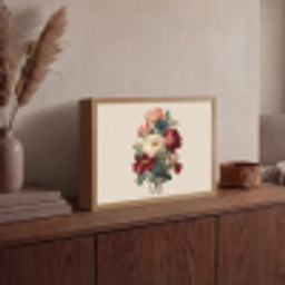 Boeket - Warme tinten - Elegant Light Box met batterij (Wandlamp) middel -sfeer2