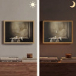Strik - Beige - Witte - Wijn Light Box met batterij (Wandlamp) middel -sfeer3