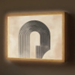 Boog -  Strepen - Minimalistisch - Zwart Light Box met batterij (Wandlamp) middel -z3d_website