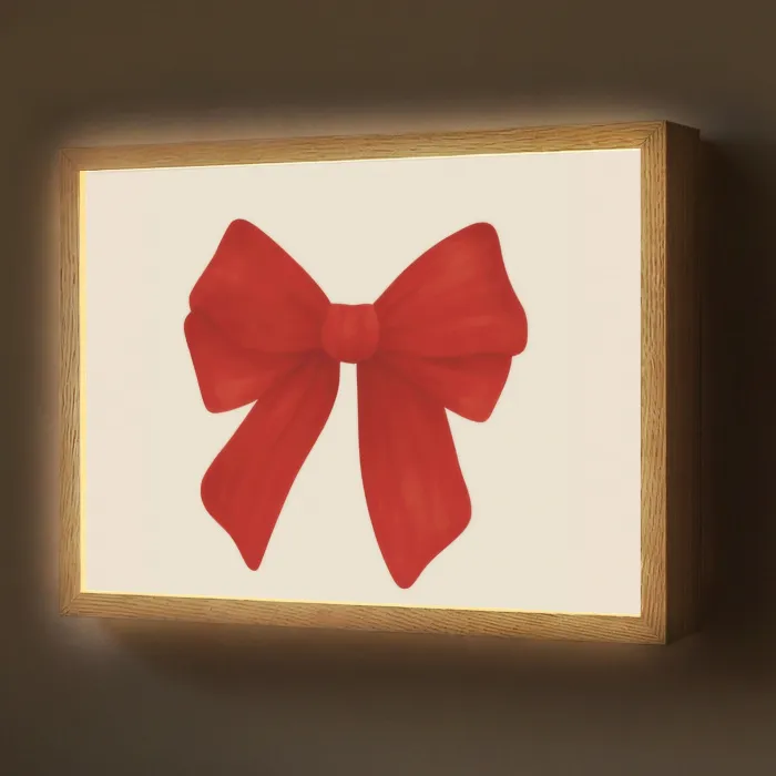 Strik - Symmetrisch - Rood - Lint Light Box met batterij (Wandlamp) middel -z3d_website