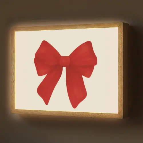 Strik - Symmetrisch - Rood - Lint Light Box met batterij (Wandlamp) middel -z3d_website