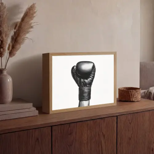 Bokshandschoen - Zwart - Hand Light Box met batterij (Wandlamp) middel -sfeer2