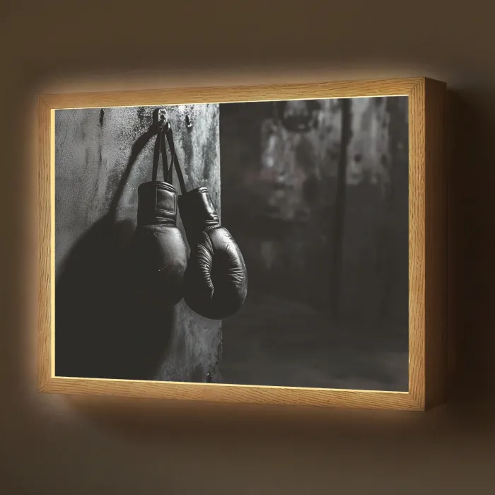 Bokshandschoenen - Muur - Duister - Zwart Light Box met batterij (Wandlamp) middel -z3d_website