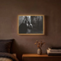 Bokshandschoenen - Muur - Duister - Zwart Light Box met batterij (Wandlamp) middel -sfeer4