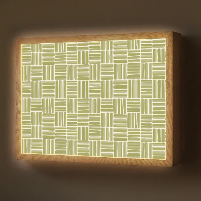 Vlecht - Patroon - Groen Light Box met batterij (Wandlamp) middel 907 -z3d_website