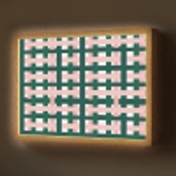 Vlechtpatroon - Groen - Roze - Grafisch Light Box met batterij (Wandlamp) middel 907 -z3d_website
