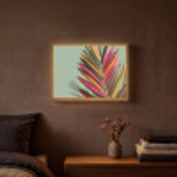 Tak - Bladeren - Kleurrijk - Schaduw Light Box met batterij (Wandlamp) middel -sfeer4
