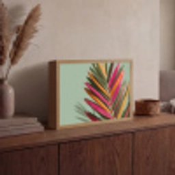 Tak - Bladeren - Kleurrijk - Schaduw Light Box met batterij (Wandlamp) middel -sfeer2