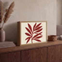 Tak - Bladeren - Rood Light Box met batterij (Wandlamp) middel -sfeer2