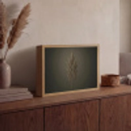 Tak - Pluimgras - Donkerbruin Light Box met batterij (Wandlamp) middel -sfeer2