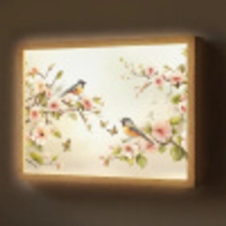Takken - Bloemen - Vogeltjes - Roze Light Box met batterij (Wandlamp) middel -z3d_website