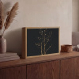 Takken - Blaadjes - Zwart Light Box met batterij (Wandlamp) middel -sfeer2