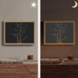 Takken - Blaadjes - Zwart Light Box met batterij (Wandlamp) middel -sfeer3
