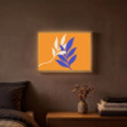 Takken - Bladeren - Minimalistisch - Blauw Light Box met batterij (Wandlamp) middel -sfeer4