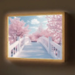 Brug - Kersenbomen - Wit Light Box met batterij (Wandlamp) middel -z3d_website
