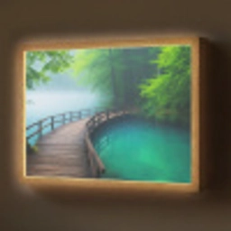 Brug - Water - Rivier - Bos Light Box met batterij (Wandlamp) middel -z3d_website