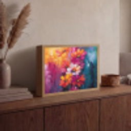 Felle bloemen - Dynamisch - Levendig Light Box met batterij (Wandlamp) middel -sfeer2