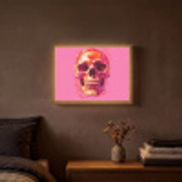 Felroze - Tanden - Schedel Light Box met batterij (Wandlamp) middel -sfeer4