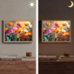 Felgekleurd - Bloemblaadjes - Abstract Light Box met batterij (Wandlamp) middel -sfeer3