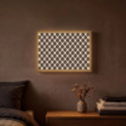 Bruin - Ruitpatroon - Geometrisch Light Box met batterij (Wandlamp) middel 907 -sfeer4
