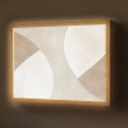 Bruin - Japandi - Abstract Light Box met batterij (Wandlamp) middel -z3d_website