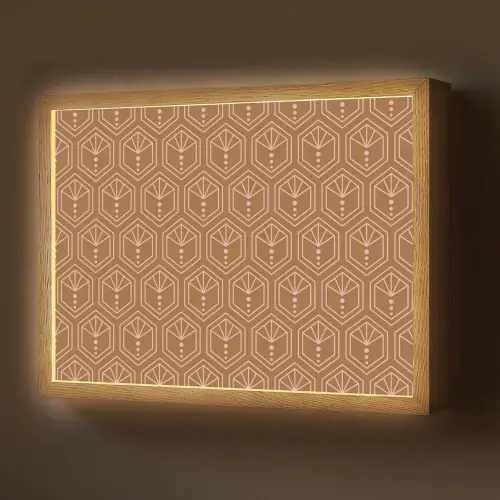 Bruin - Roze - Geometrisch - Patroon Light Box met batterij (Wandlamp) middel 907 -z3d_website