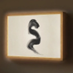 Penseelstreek - Zwart - Minimalistisch Light Box met batterij (Wandlamp) middel -z3d_website