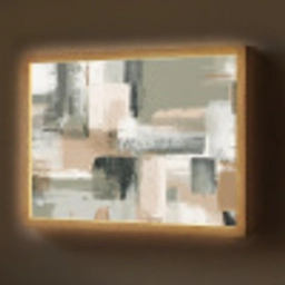 Penseelstreken - Abstract - Aardetinten Light Box met batterij (Wandlamp) middel -z3d_website