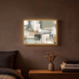 Penseelstreken - Abstract - Aardetinten Light Box met batterij (Wandlamp) middel -sfeer4