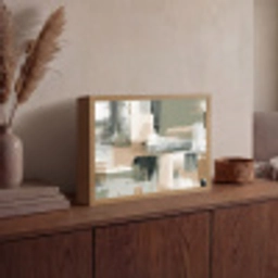 Penseelstreken - Abstract - Aardetinten Light Box met batterij (Wandlamp) middel -sfeer2
