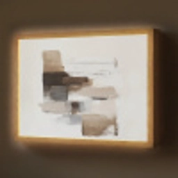 Penseelstreken - Balans - Beige - Bruin Light Box met batterij (Wandlamp) middel -z3d_website