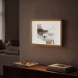 Penseelstreken - Balans - Beige - Bruin Light Box met batterij (Wandlamp) middel -sfeer1