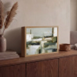 Penseelstreken - Groen - Abstract - Japandi Light Box met batterij (Wandlamp) middel -sfeer2