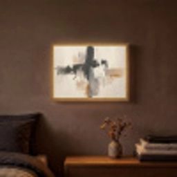 Penseelstreken - Ruw - Abstract - Beige Light Box met batterij (Wandlamp) middel -sfeer4