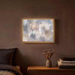 Penseelstreken - Schilderij - Beige Light Box met batterij (Wandlamp) middel -sfeer4