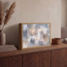 Penseelstreken - Schilderij - Beige Light Box met batterij (Wandlamp) middel -sfeer2