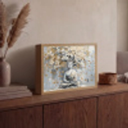 Boeddha - Bloemen - Boom - Goud - Modern Light Box met batterij (Wandlamp) middel -sfeer2