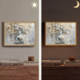 Boeddha - Bloemen - Boom - Goud - Modern Light Box met batterij (Wandlamp) middel -sfeer3