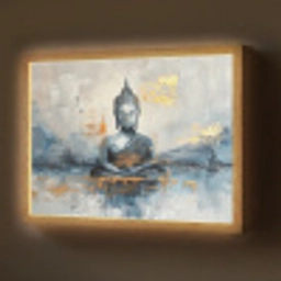 Buddha - Goud - Abstract - Modern Light Box met batterij (Wandlamp) middel -z3d_website